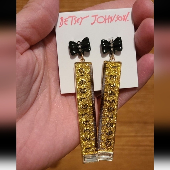 NWT Betsey Johnson Ruler Earrings School Teacher Math - Picture 5 of 5